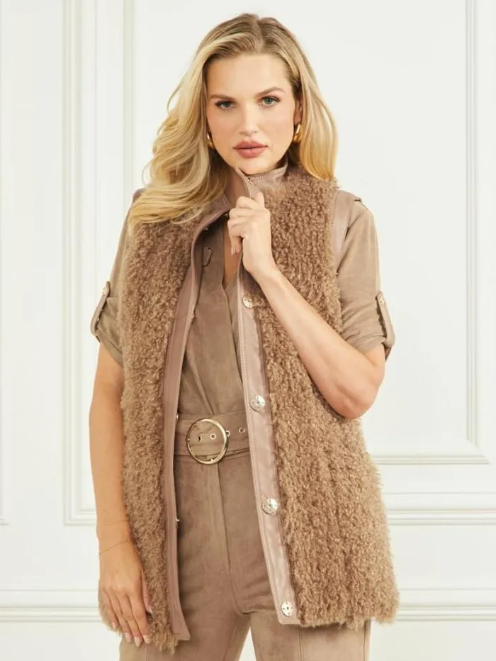 Marciano Susy Reversable Vest Truffle Dust Multi Women Tops And Sweaters Marciano Susy Reversable Vest Truffle Dust Multi Women Tops And Sweaters