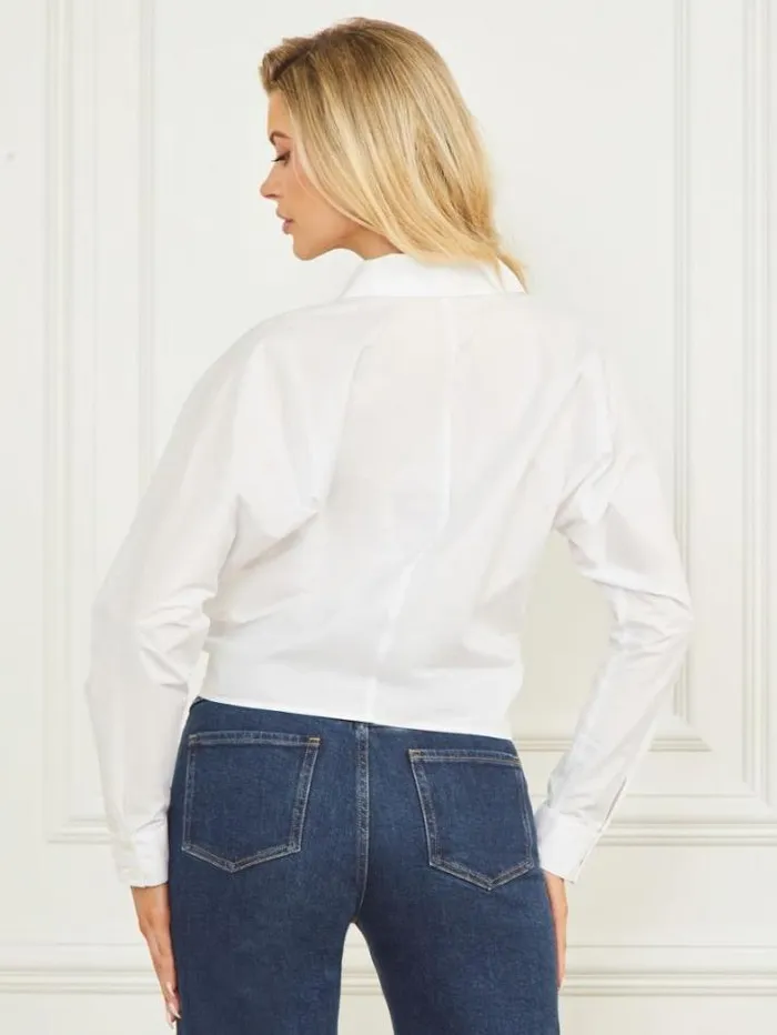 Marciano Tiffany Poplin Blouse Blanc Pur Women Tops And Sweaters Marciano Tiffany Poplin Blouse Blanc Pur Women Tops And Sweaters