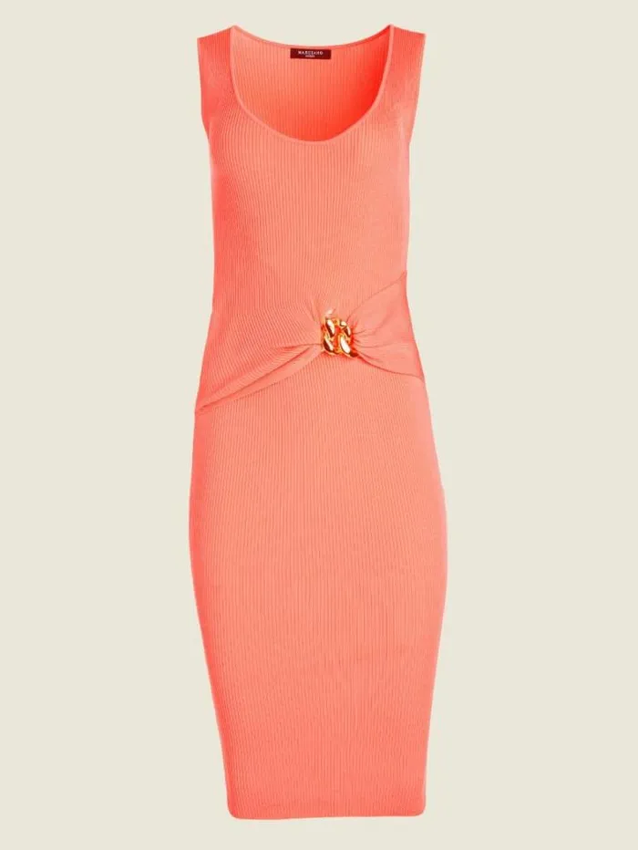 Marciano Veronique Ribbed Dress Coral Peonie Women Dresses Marciano Veronique Ribbed Dress Coral Peonie Women Dresses