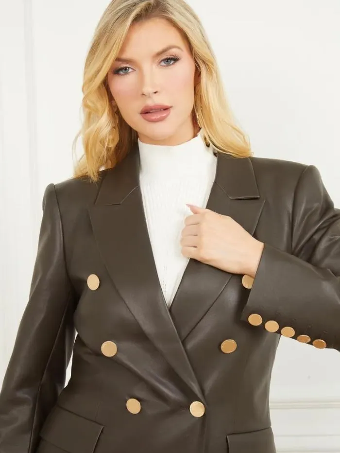 Marciano Vixen FauxLeather Blazer 344 Olive Branch Women Jackets Marciano Vixen FauxLeather Blazer 344 Olive Branch Women Jackets