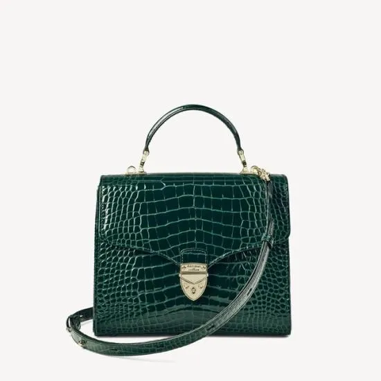 Mayfair Bag Evergreen Patent Croc Women Aspinal Of London Shoulder