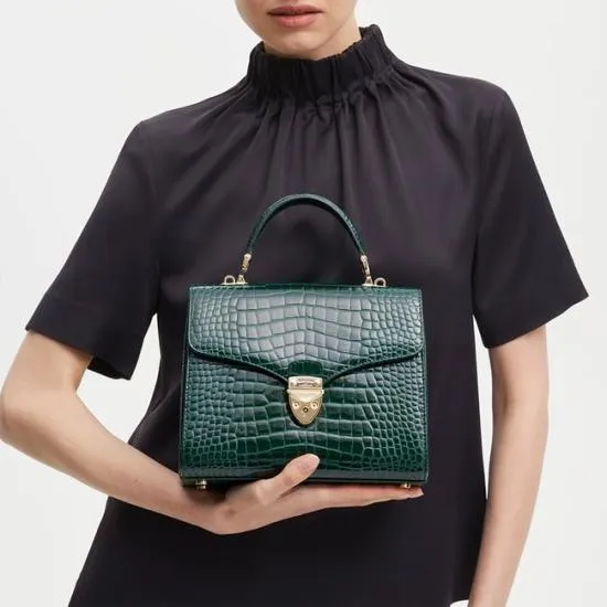 Mayfair Bag Evergreen Patent Croc Women Aspinal Of London Shoulder