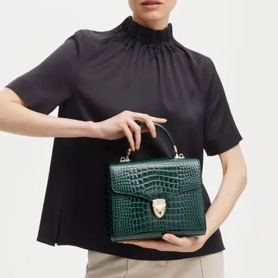 Mayfair Bag Evergreen Patent Croc Women Aspinal Of London Shoulder