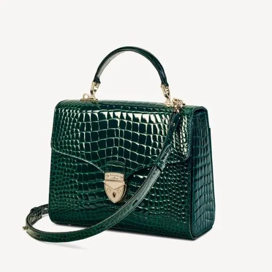 Mayfair Bag Evergreen Patent Croc Women Aspinal Of London Shoulder