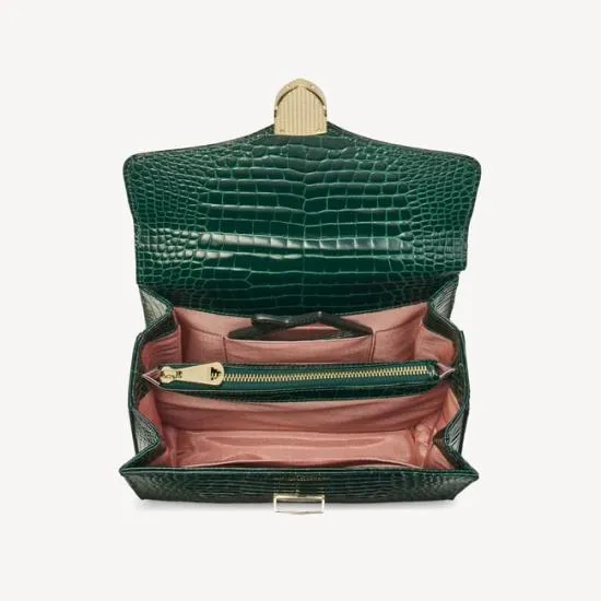 Mayfair Bag Evergreen Patent Croc Women Aspinal Of London Shoulder