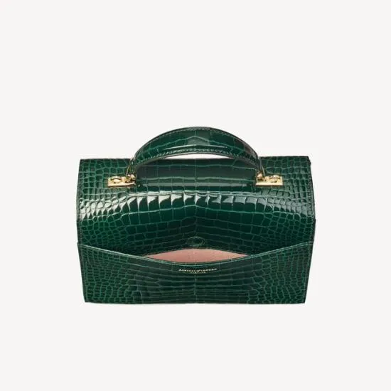 Mayfair Bag Evergreen Patent Croc Women Aspinal Of London Shoulder