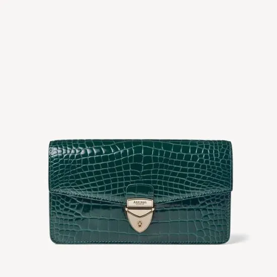 Mayfair Clutch 2 Evergreen Patent Croc Women Aspinal Of London Mayfair