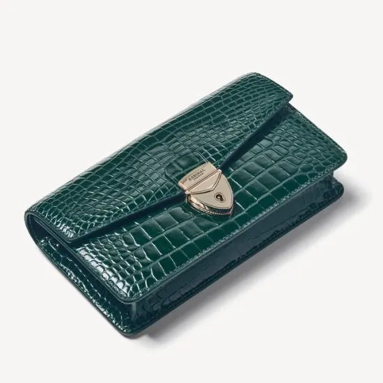Mayfair Clutch 2 Evergreen Patent Croc Women Aspinal Of London Mayfair