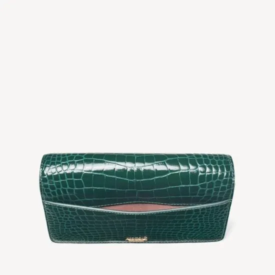 Mayfair Clutch 2 Evergreen Patent Croc Women Aspinal Of London Mayfair