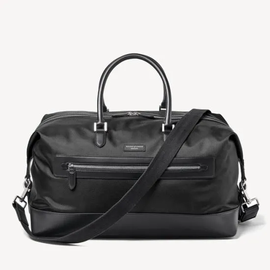 Men039s Holdall Black Leathertrim Nylon Canvas Men Aspinal Of London Travel Bags Men039s Holdall Black Leathertrim Nylon Canvas Men Aspinal Of London Travel Bags