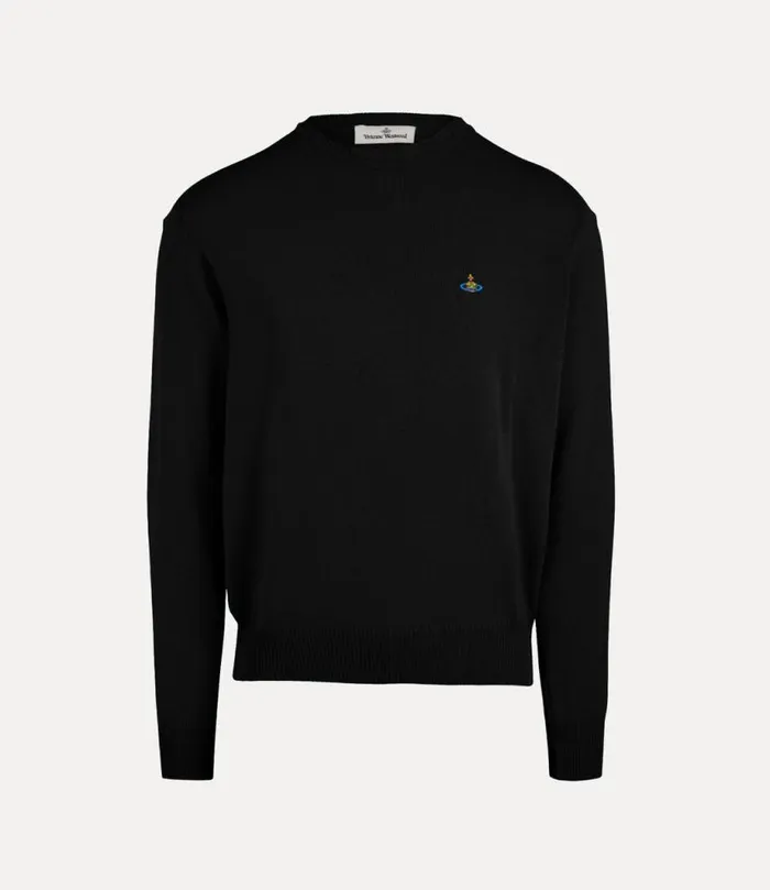 Men Alex Round Neck Sweater Black Vivienne Westwood Knitwear And Sweatshirts