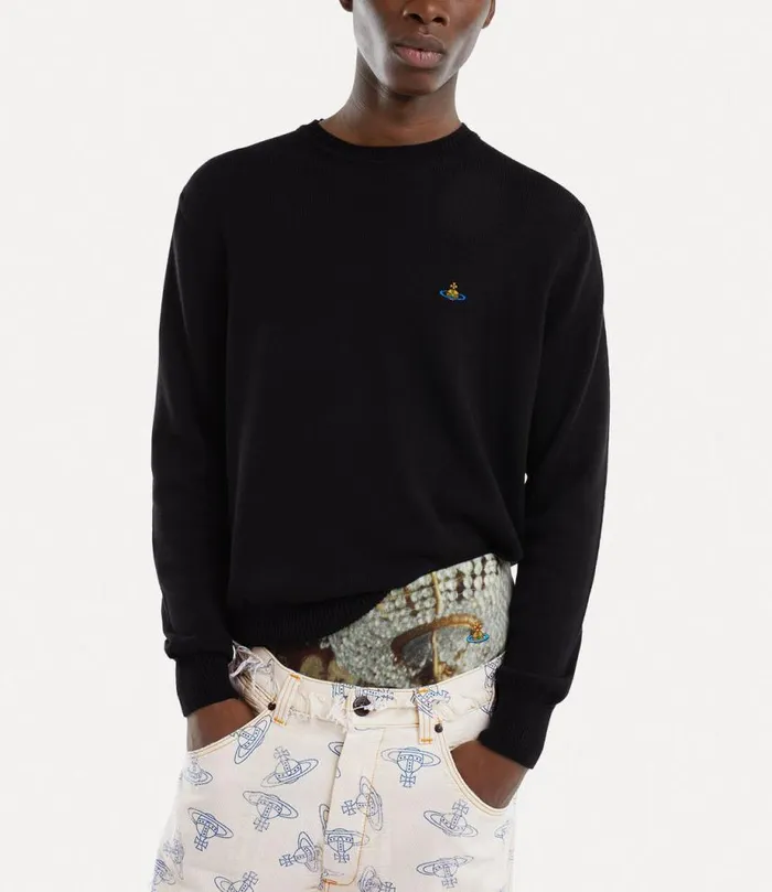 Men Alex Round Neck Sweater Black Vivienne Westwood Knitwear And Sweatshirts Men Alex Round Neck Sweater Black Vivienne Westwood Knitwear And Sweatshirts