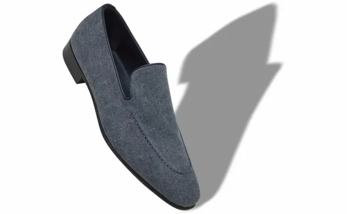 Men Blue Denim Loafers Manolo Blahnik Loafers