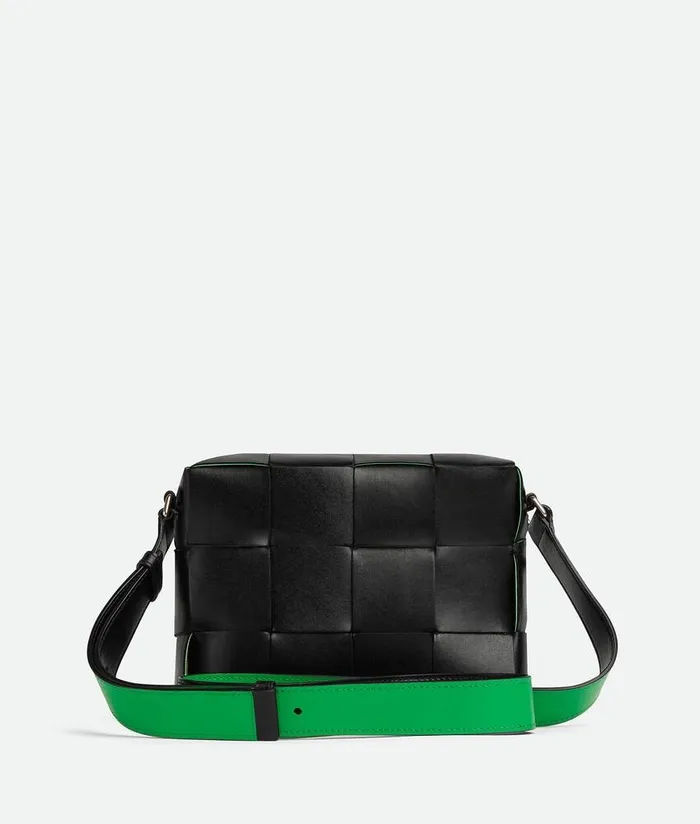 Men Bottega Veneta Crossbody Cassette Camera Bag Black Parakeet