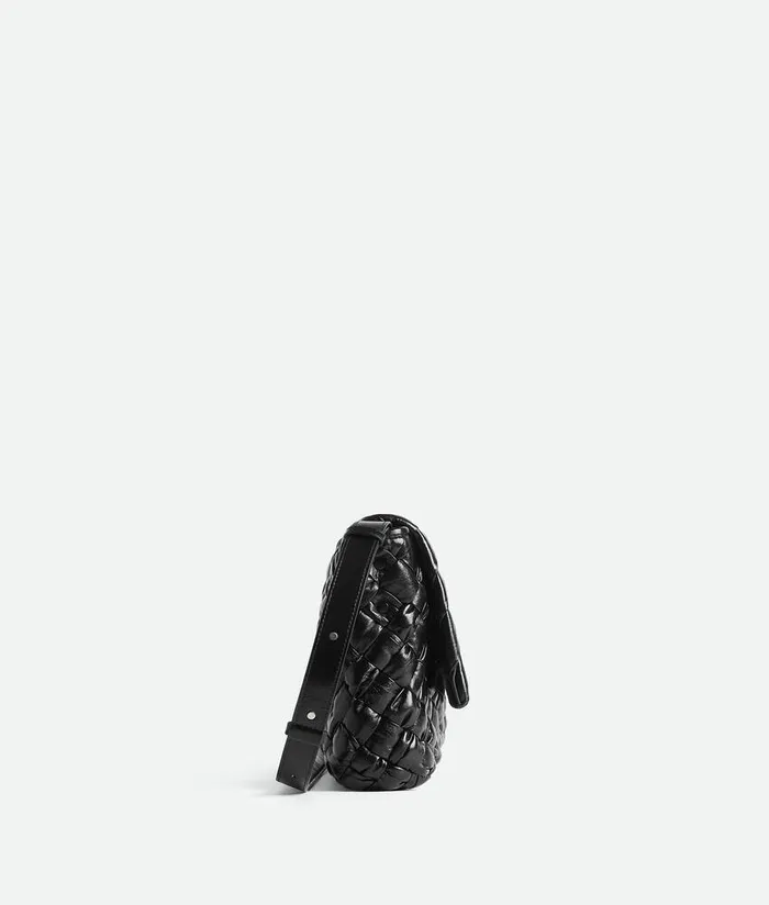 Men Bottega Veneta Crossbody Rumple Messenger Black