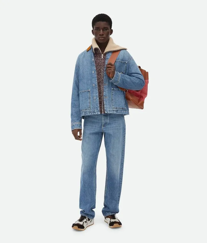Men Bottega Veneta Denim Vintage Indigo Straight Jeans Mid Blue