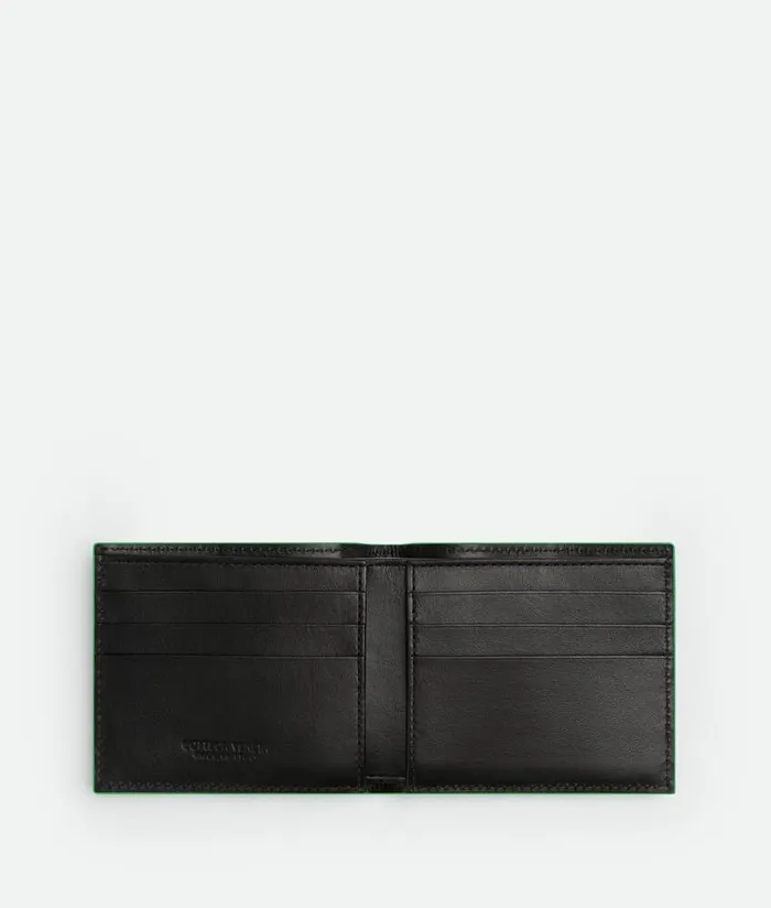 Men Bottega Veneta Small Wallets Cassette BiFold Wallet Black Parakeet