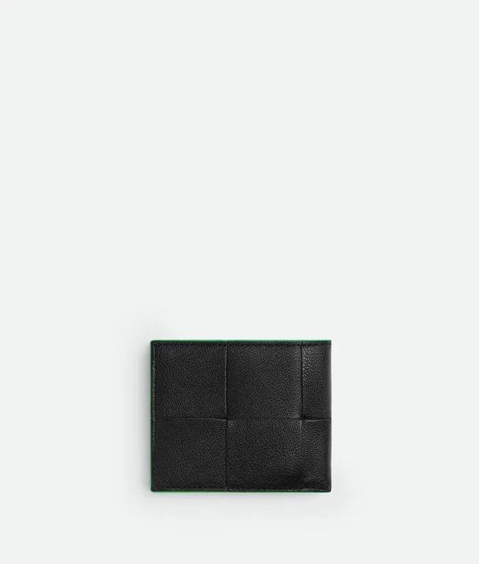 Men Bottega Veneta Small Wallets Cassette BiFold Wallet Black Parakeet