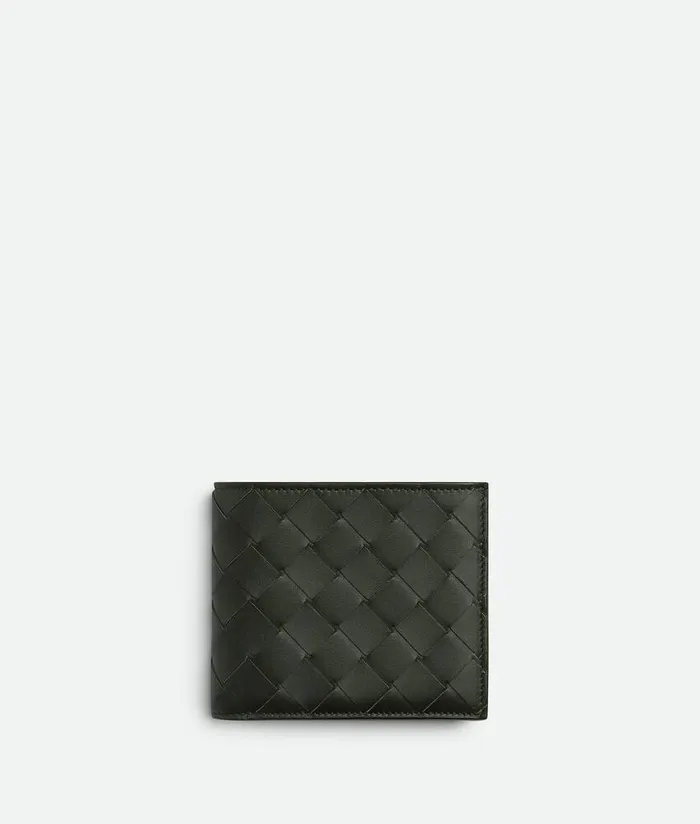 Men Bottega Veneta Small Wallets Intrecciato BiFold Wallet Dark Greendark Redicedeep Redpineapple