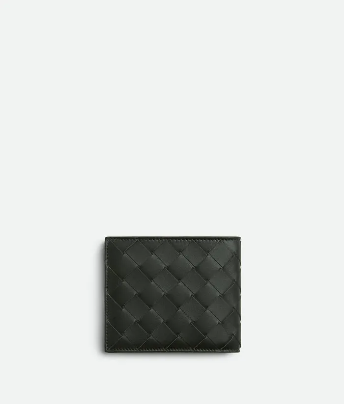 Men Bottega Veneta Small Wallets Intrecciato BiFold Wallet Dark Greendark Redicedeep Redpineapple