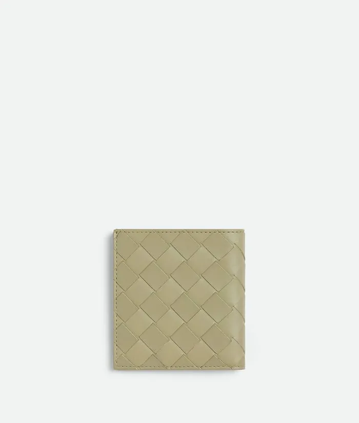 Men Bottega Veneta Small Wallets Intrecciato Slim BiFold Wallet Travertine