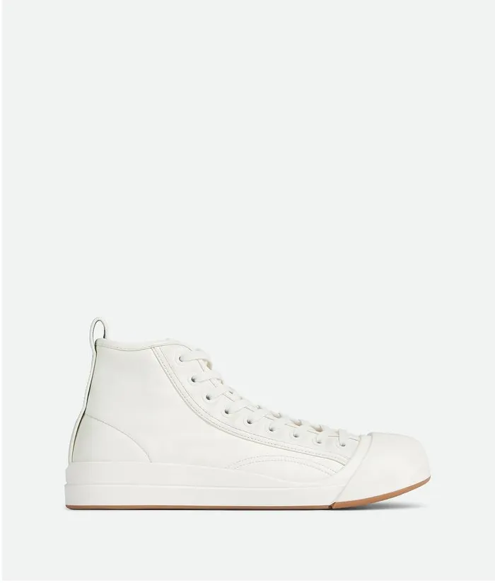 Men Bottega Veneta Sneakers Vulcan Leather Sneaker Optic White