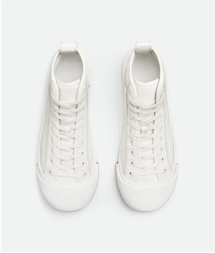 Men Bottega Veneta Sneakers Vulcan Leather Sneaker Optic White