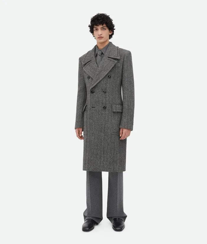 Men Bottega Veneta Trousers And Shorts Light Wool Flannel Trousers Grey Melange