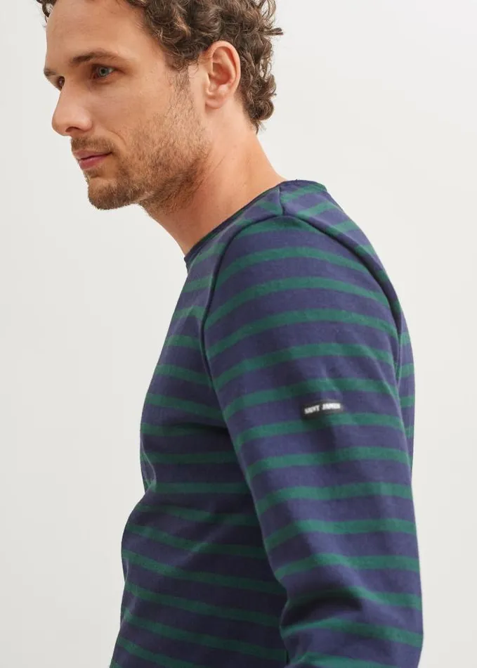 Men Breton Striped Shirts Saint James MERIDIEN MODERNE Navy Pine Green