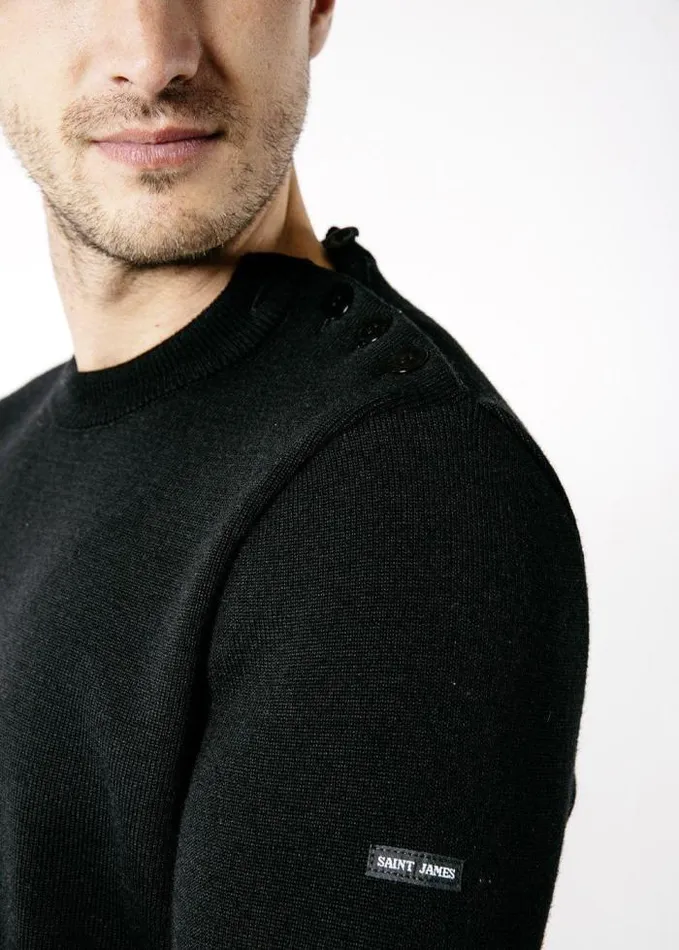 Men Breton Sweaters Saint James CANCALE Black