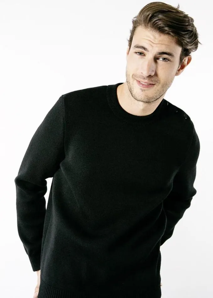 Men Breton Sweaters Saint James CANCALE Black