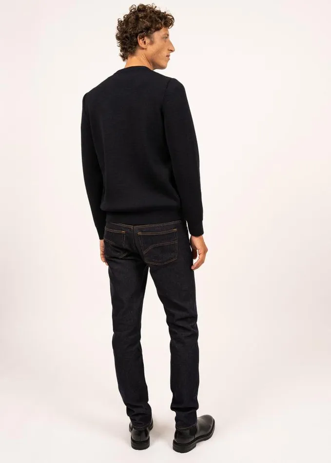 Men Breton Sweaters Saint James LOCRONAN III Navy