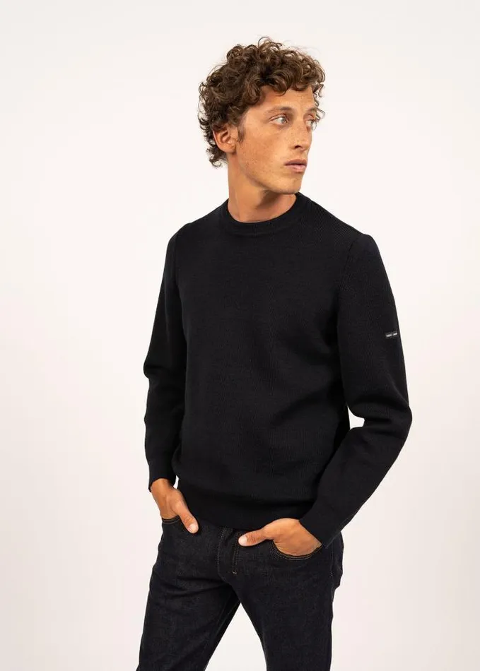 Men Breton Sweaters Saint James LOCRONAN III Navy