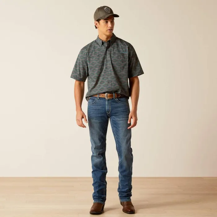 Men Button Down Shirts Ariat 360 AirFlow Classic Fit Shirt Grey Pinstripe Men Button Down Shirts Ariat 360 AirFlow Classic Fit Shirt Grey Pinstripe