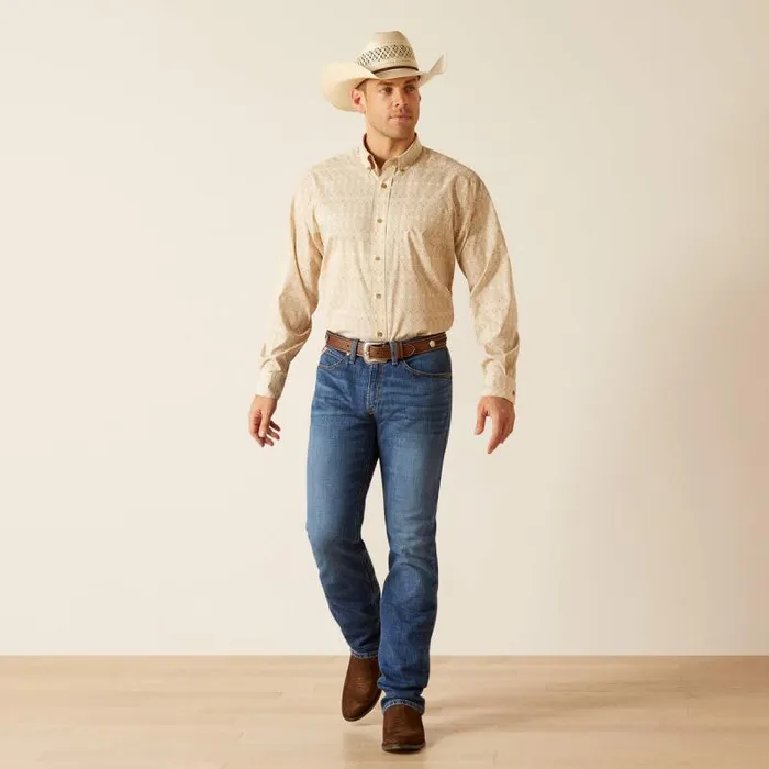 Men Button Down Shirts Ariat 360 AirFlow Classic Fit Shirt Simply Taupe Men Button Down Shirts Ariat 360 AirFlow Classic Fit Shirt Simply Taupe
