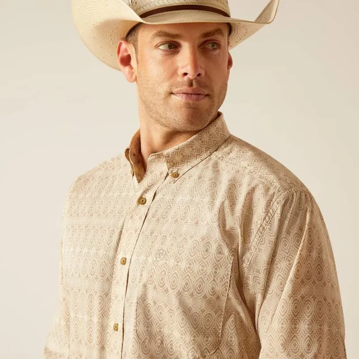 Men Button Down Shirts Ariat 360 AirFlow Classic Fit Shirt Simply Taupe Men Button Down Shirts Ariat 360 AirFlow Classic Fit Shirt Simply Taupe