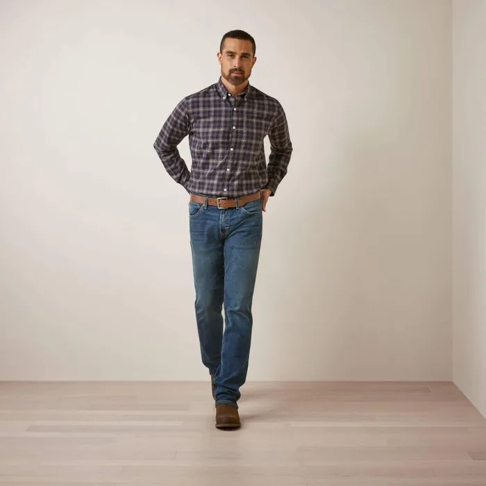 Men Button Down Shirts Ariat Clement Shirt Navy Plaid Men Button Down Shirts Ariat Clement Shirt Navy Plaid