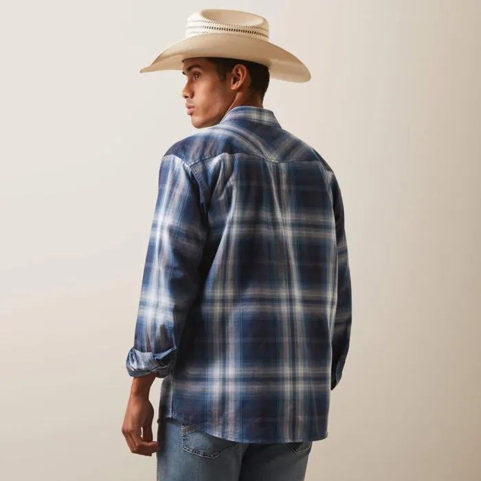 Men Button Down Shirts Ariat Habel Retro Fit Shirt Dark Denim Men Button Down Shirts Ariat Habel Retro Fit Shirt Dark Denim