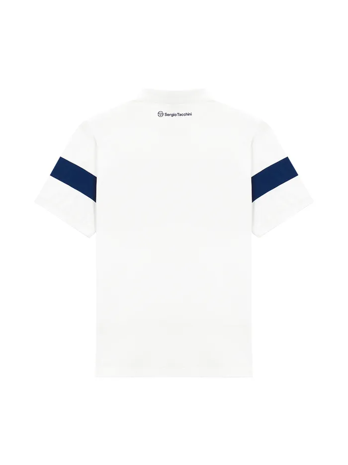 Men Court Styles Sergio Tacchini Damarindo Polo Shirt Off White Navy