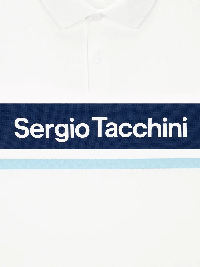 Men Court Styles Sergio Tacchini Damarindo Polo Shirt Off White Navy