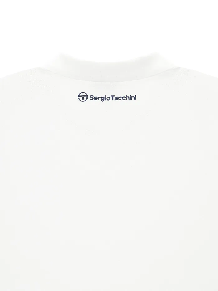 Men Court Styles Sergio Tacchini Damarindo Polo Shirt Off White Navy