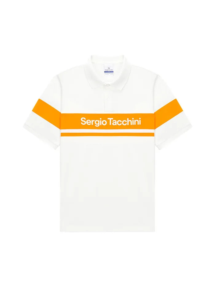 Men Court Styles Sergio Tacchini Damarindo Polo Shirt Off White Orange
