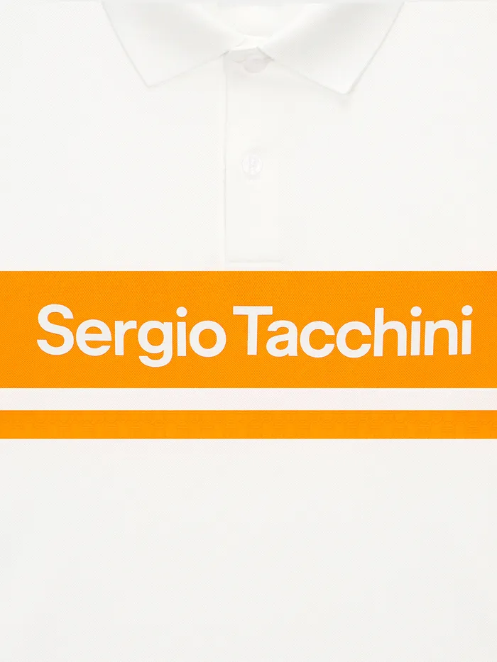 Men Court Styles Sergio Tacchini Damarindo Polo Shirt Off White Orange