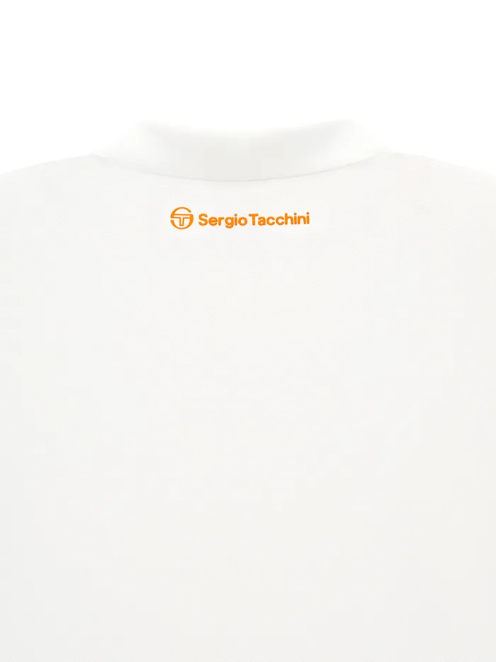 Men Court Styles Sergio Tacchini Damarindo Polo Shirt Off White Orange