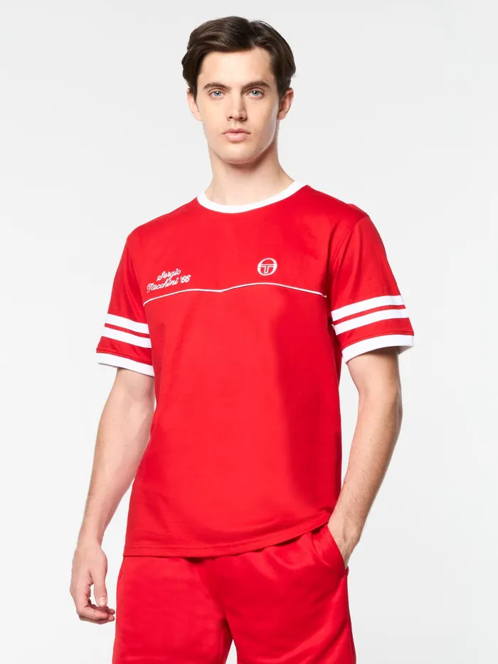 Men Court Styles Sergio Tacchini Orion Davis Ringer Tee Adrenaline RushWhite