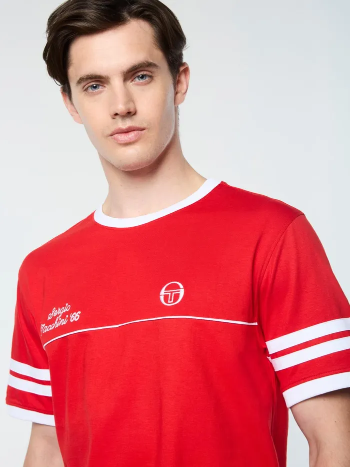 Men Court Styles Sergio Tacchini Orion Davis Ringer Tee Adrenaline RushWhite