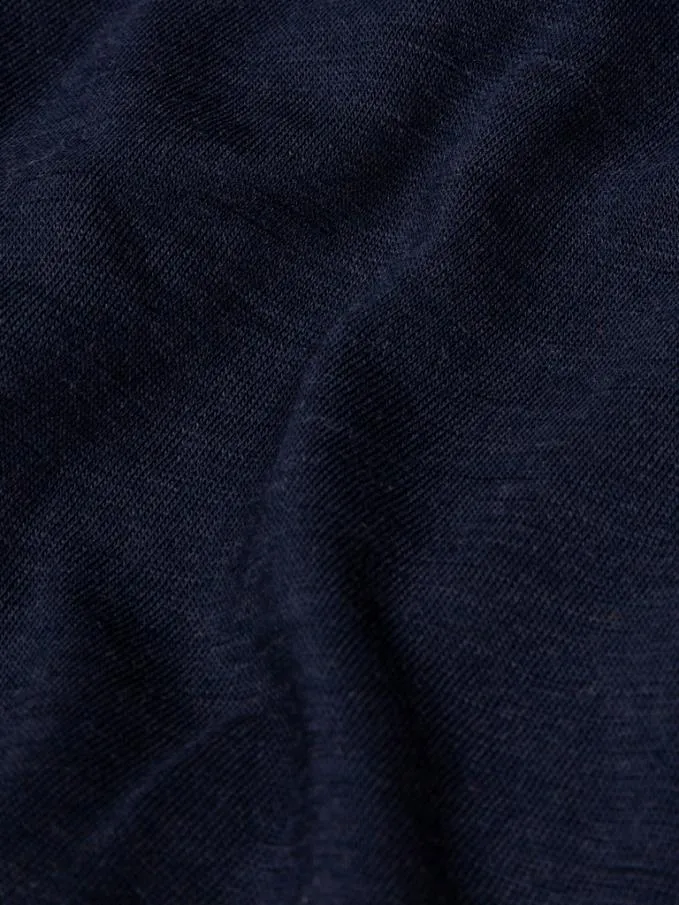 Men Eddy Merino Wool Long Sleeve Base Layer Navy Finisterre Base Layers and Underwear