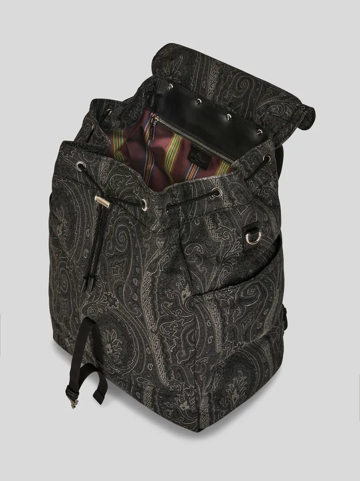 Men Etro Backpacks And Belt Bags Paisley Backpack With Logo And Pegaso Black Men Etro Backpacks And Belt Bags Paisley Backpack With Logo And Pegaso Black