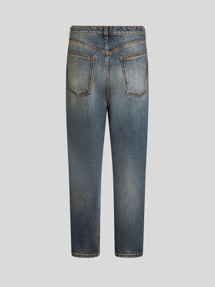Men Etro Denim VintageEffect Jeans Navy Blue Men Etro Denim VintageEffect Jeans Navy Blue