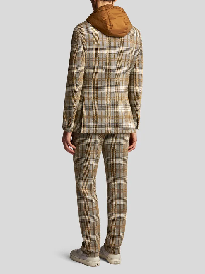 Men Etro Jackets Check Blazer With Removable Bib Beige Men Etro Jackets Check Blazer With Removable Bib Beige